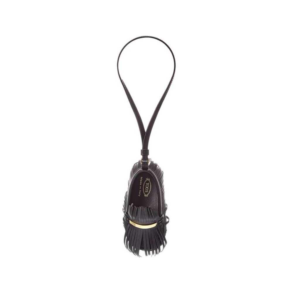 Tod's Gommino Leather Bag Charm, Black